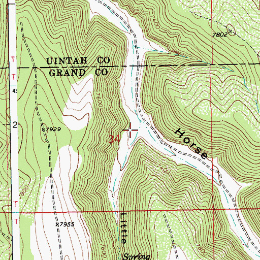 Topographic Map of Little Berry Canyon, UT
