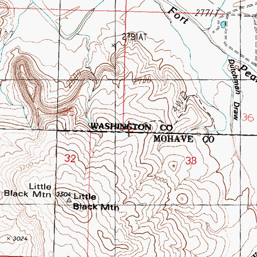 Topographic Map of Little Black Mountain, UT