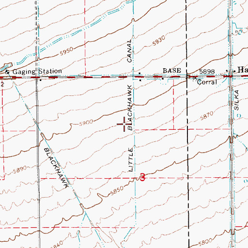 Topographic Map of Little Blackhawk Canal, UT