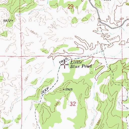 Topographic Map of Little Blue Pond, UT