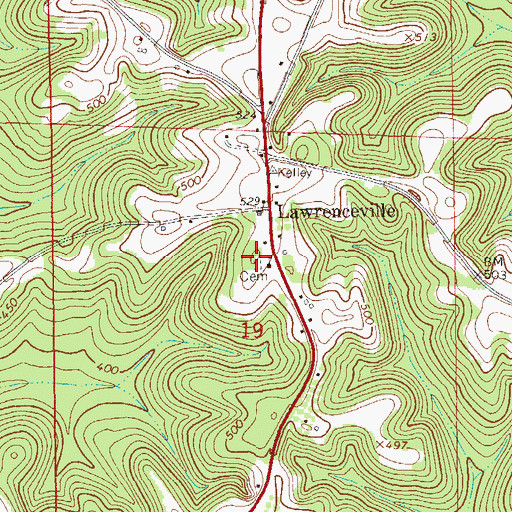 Topographic Map of Lawrenceville Cemetery, AL