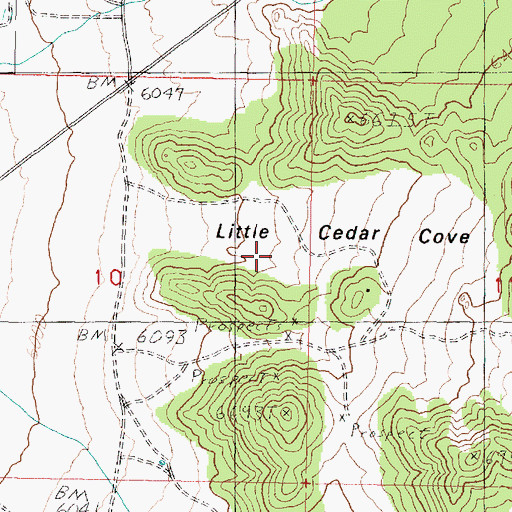 Topographic Map of Little Cedar Cove, UT
