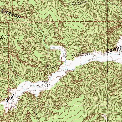 Topographic Map of Little Cedar Ridge Canyon, UT