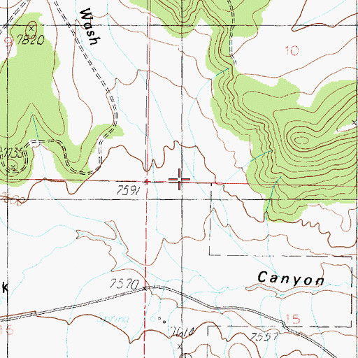 Topographic Map of Little Coal Pit Wash, UT