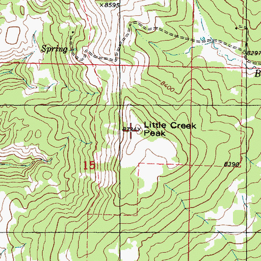 Topographic Map of Little Creek Peak, UT