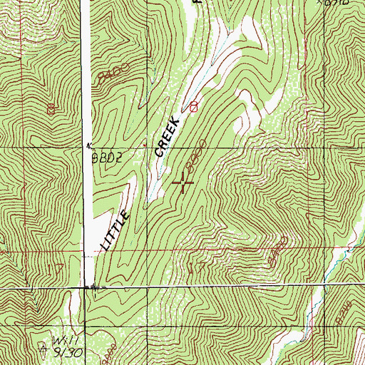 Topographic Map of Little Creek Ridge, UT