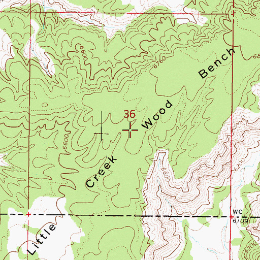 Topographic Map of Little Creek Wood Bench, UT