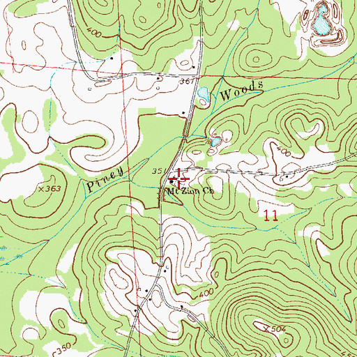 Topographic Map of Mount Zion Cemetery, AL