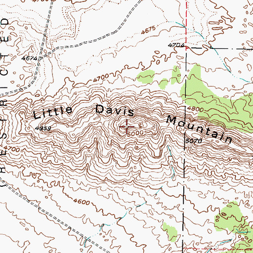 Topographic Map of Little Davis Mountain, UT
