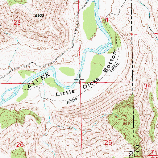 Topographic Map of Little Dicks Bottom, UT