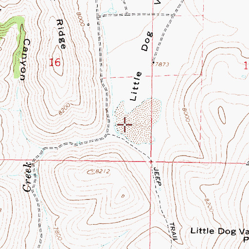 Topographic Map of Little Dog Valley, UT