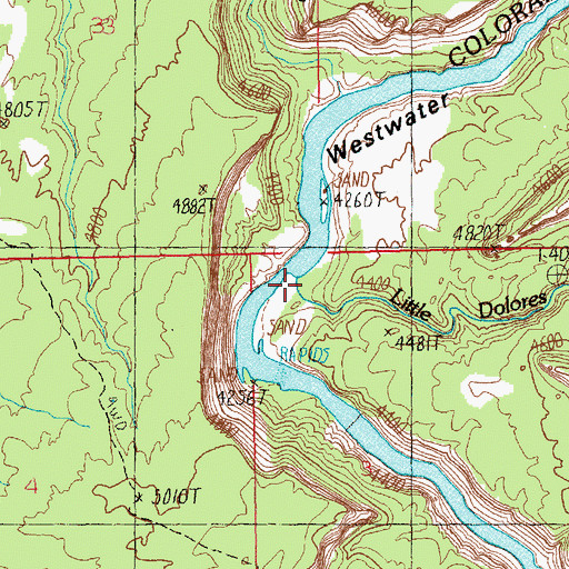 Topographic Map of Little Dolores River, UT