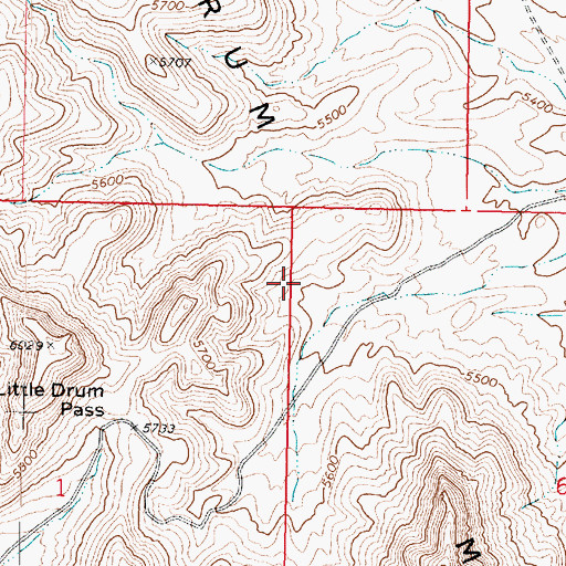 Topographic Map of Little Drum Mountains, UT