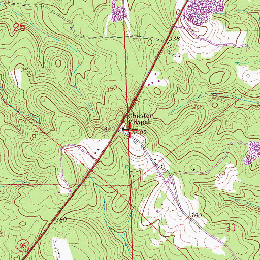 Topographic Map of Chester Chapel Cemetery, AL