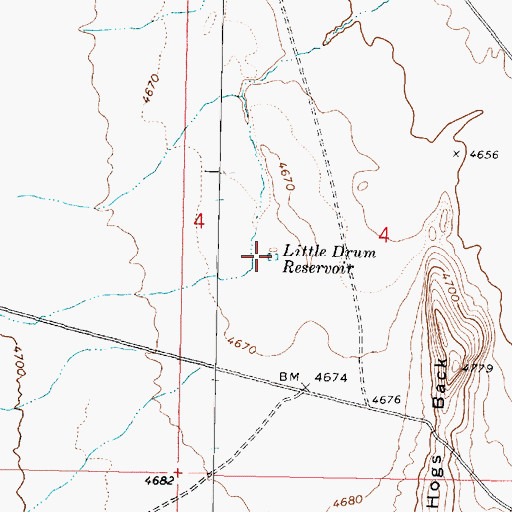 Topographic Map of Little Drum Reservoir, UT