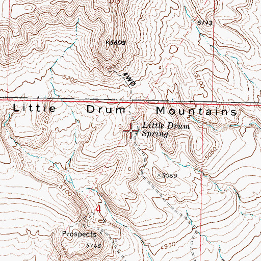 Topographic Map of Little Drum Spring, UT
