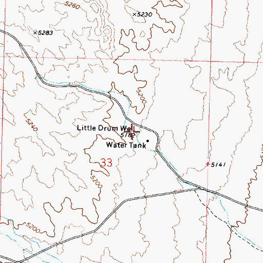 Topographic Map of Little Drum Well, UT