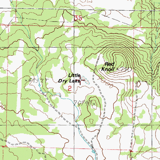 Topographic Map of Little Dry Lake, UT