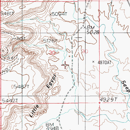 Topographic Map of Little Egypt, UT