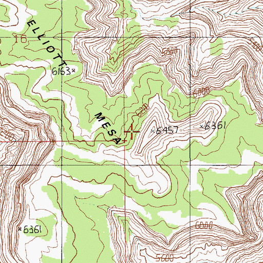 Topographic Map of Little Elliott Mesa, UT
