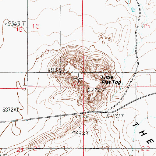 Topographic Map of Little Flat Top, UT