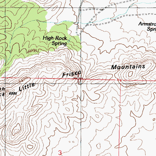 Topographic Map of Little Frisco Mountains, UT