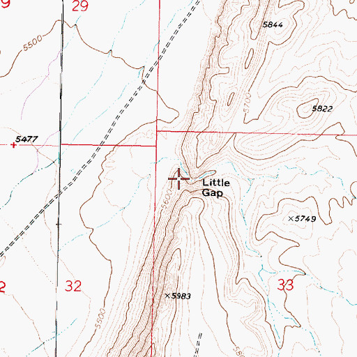 Topographic Map of Little Gap, UT