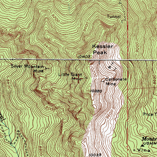 Topographic Map of Little Giant Mine, UT