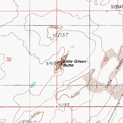 Topographic Map of Little Gilson Butte, UT