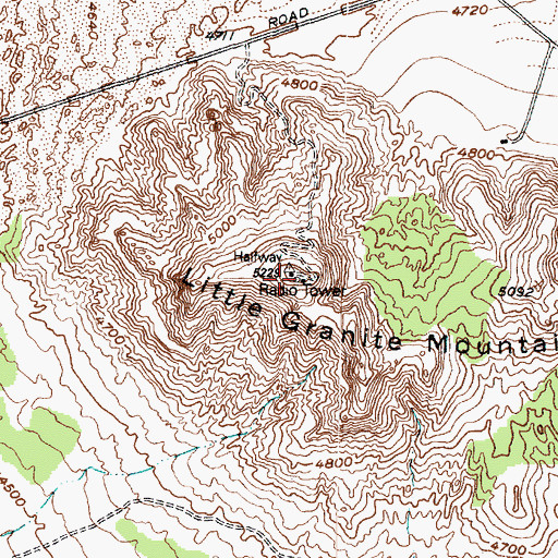 Topographic Map of Little Granite Mountain, UT
