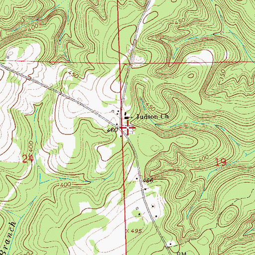 Topographic Map of Judson Cemetery, AL