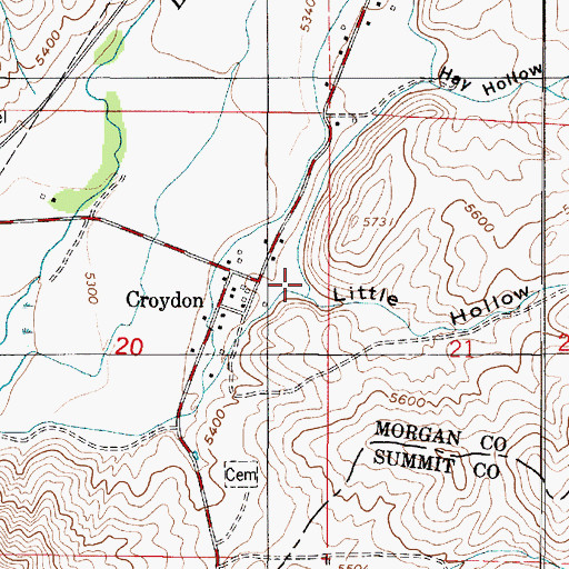 Topographic Map of Little Hollow, UT