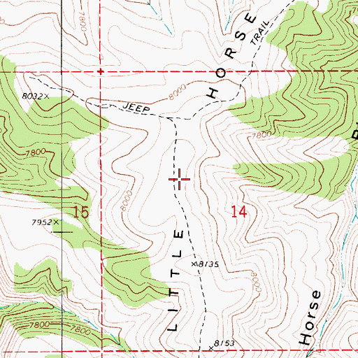 Topographic Map of Little Horse Ridge, UT