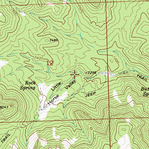 Topographic Map of Little Horse Valley, UT