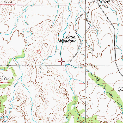 Topographic Map of Little Meadow, UT