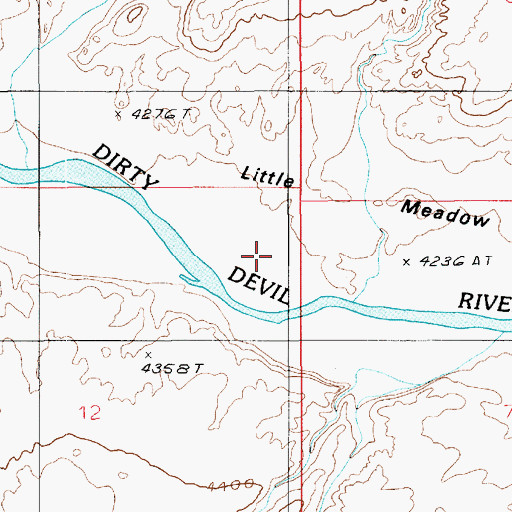 Topographic Map of Little Meadow, UT