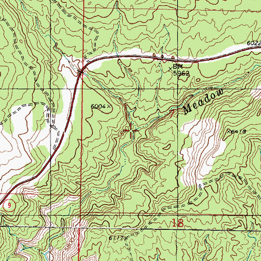 Topographic Map of Little Meadow Creek, UT