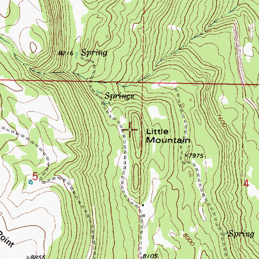 Topographic Map of Little Mountain, UT
