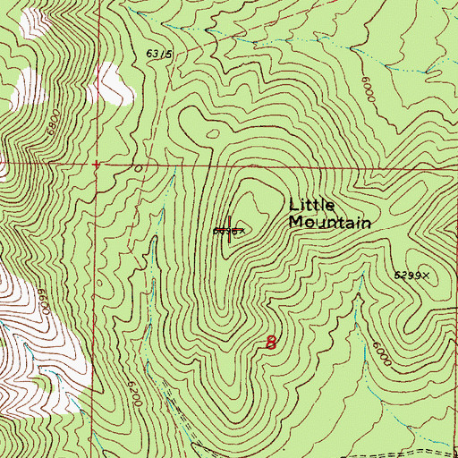 Topographic Map of Little Mountain, UT