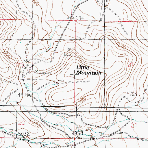 Topographic Map of Little Mountain, UT