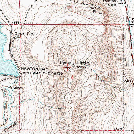 Topographic Map of Little Mountain, UT