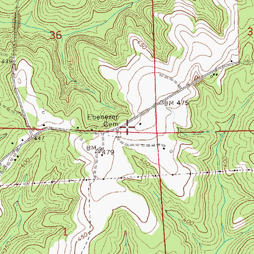 Topographic Map of Ebenezer Methodist Episcopal Church (historical), AL