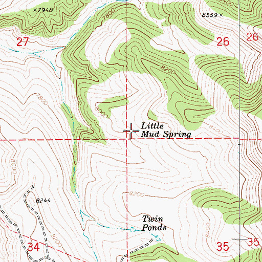 Topographic Map of Little Mud Spring, UT