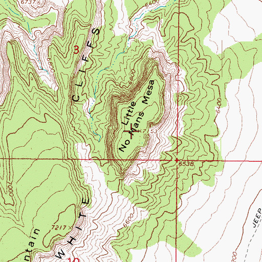 Topographic Map of Little No Mans Mesa, UT