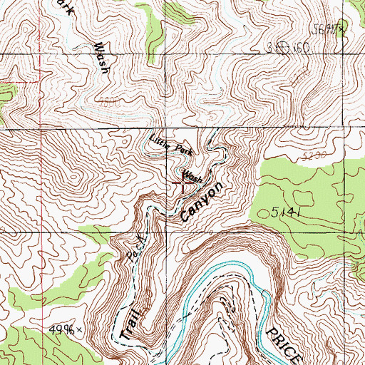 Topographic Map of Little Park Wash, UT
