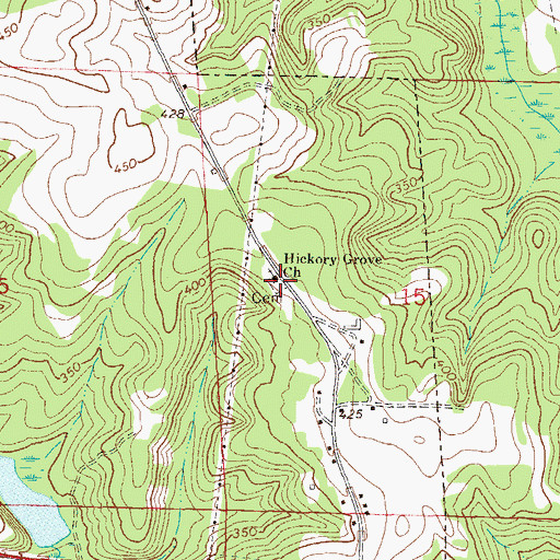 Topographic Map of Hickory Grove Cemetery, AL