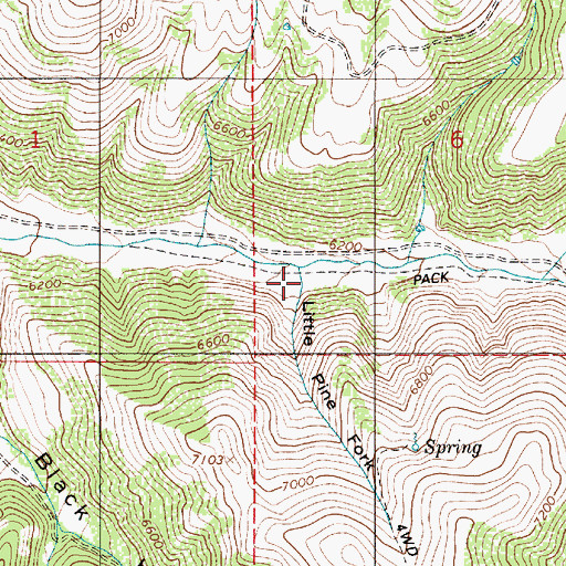 Topographic Map of Little Pine Fork, UT
