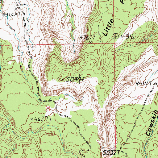 Topographic Map of Little Pinto Mesa, UT