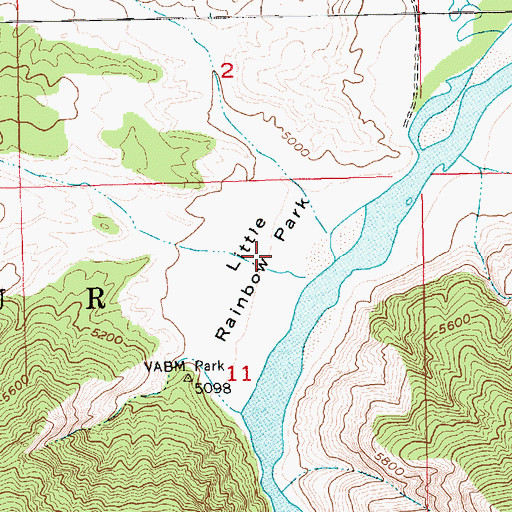 Topographic Map of Little Rainbow Park, UT