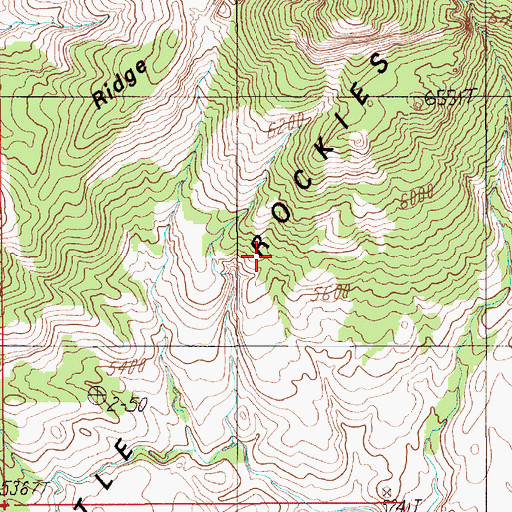 Topographic Map of Little Rockies, UT